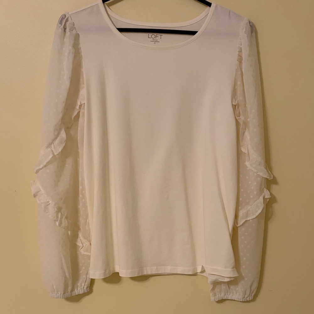 LOFT Women's Ruffle Sleeve Blouse